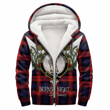 McLaughlin Tartan Family Crest Sherpa Hoodie Scottish Burns Night Thistle Floral