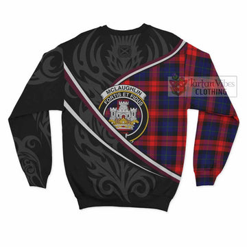 Mclaughlin Tartan Family Crest Sweatshirt Celtic Scottish Thistle Floral