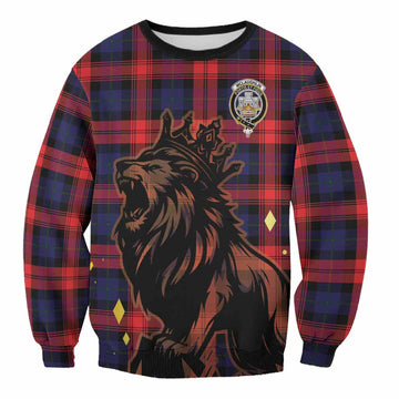 McLaughlin Tartan Family Crest Sweatshirt Crowned Lion Roaring