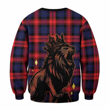 McLaughlin Tartan Family Crest Sweatshirt Crowned Lion Roaring