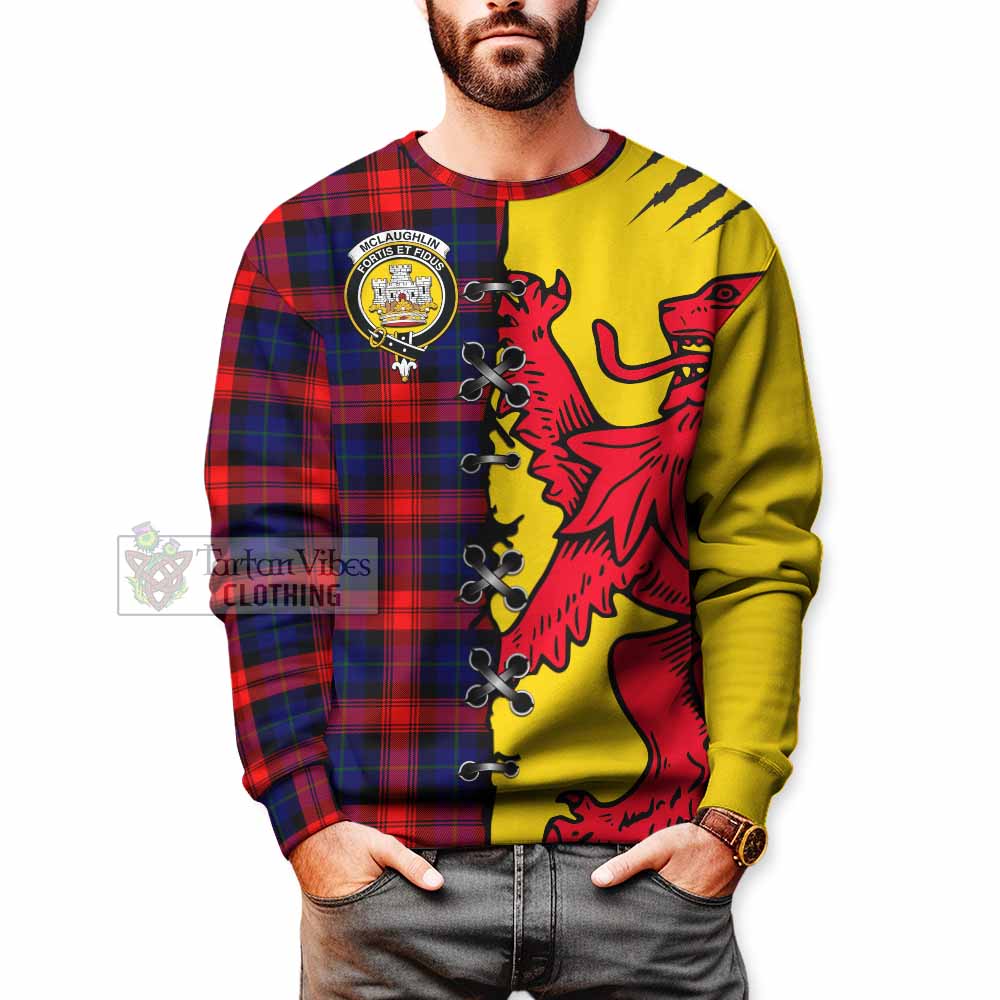 Mclaughlin Tartan Family Crest Sweatshirt Lion Rampant Honor - Tartan Vibes Clothing
