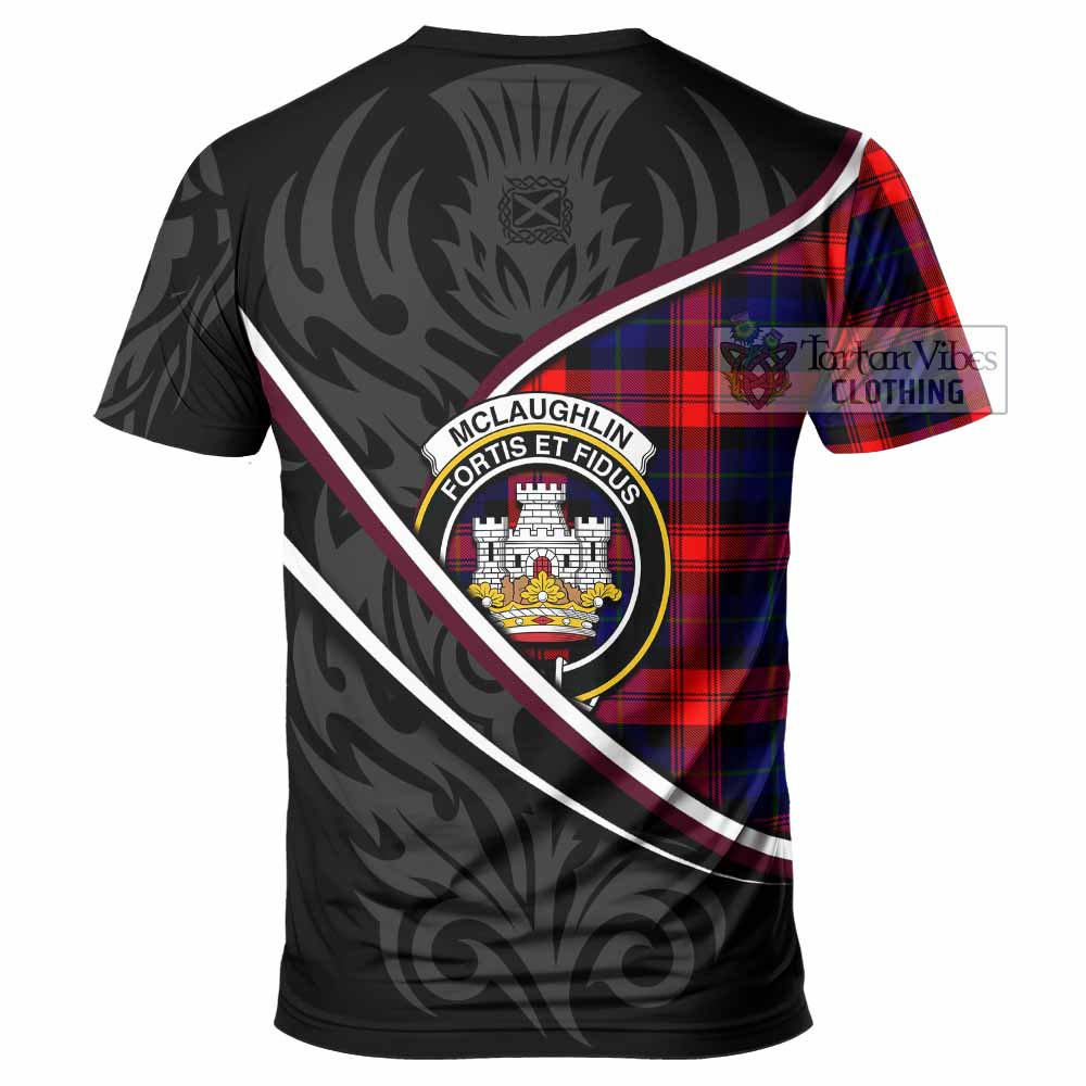 Mclaughlin Tartan Family Crest T-shirt Celtic Scottish Thistle Floral - Tartan Vibes Clothing