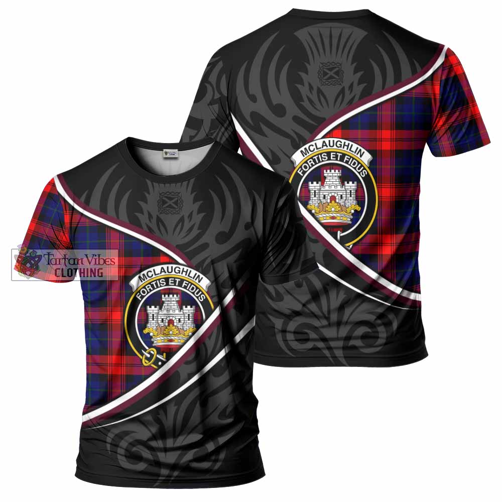 Mclaughlin Tartan Family Crest T-shirt Celtic Scottish Thistle Floral - Tartan Vibes Clothing