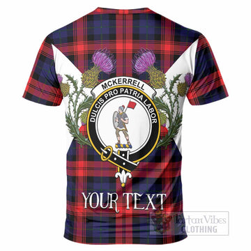 McLaughlin Tartan Family Crest T-Shirt Scottish Burns Night Thistle Floral