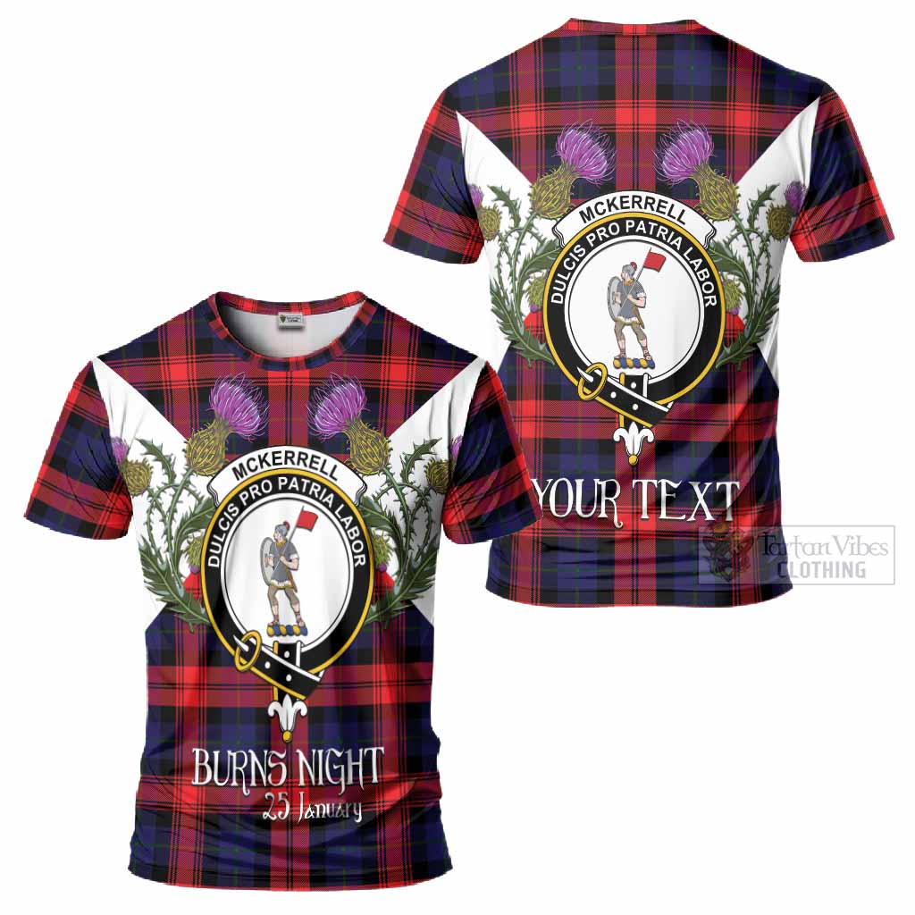 McLaughlin Tartan Family Crest T-Shirt Scottish Burns Night Thistle Floral