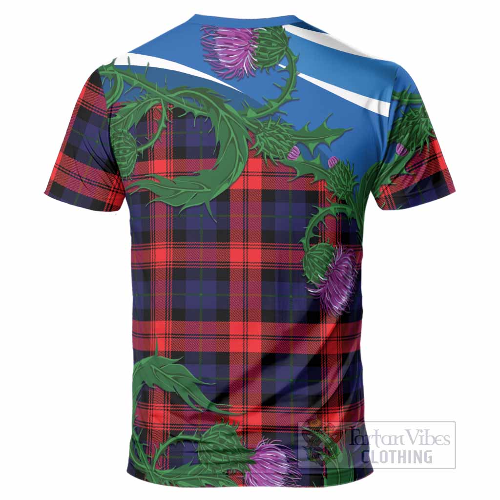 McLaughlin Tartan Family Crest T-Shirt Thistle in Minimalism