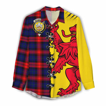 Mclaughlin Tartan Family Crest Women Casual Shirt Lion Rampant Honor - Tartan Vibes Clothing