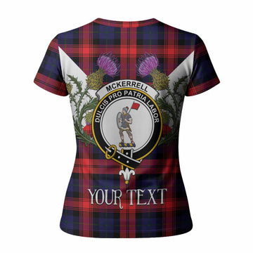 McLaughlin Tartan Family Crest Women T shirt Scottish Burns Night Thistle Floral