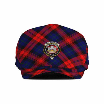 Mclaughlin Tartan Flat Cap, Jeff Cap Cross Style with Family Crest