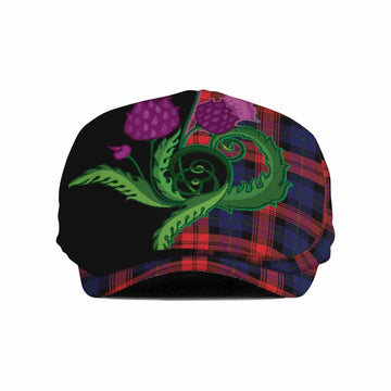 McLaughlin Tartan Flat Cap, Jeff Cap Traditional Scottish Thistle