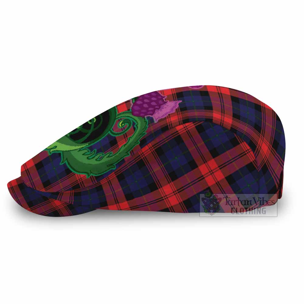 McLaughlin Tartan Flat Cap, Jeff Cap Traditional Scottish Thistle