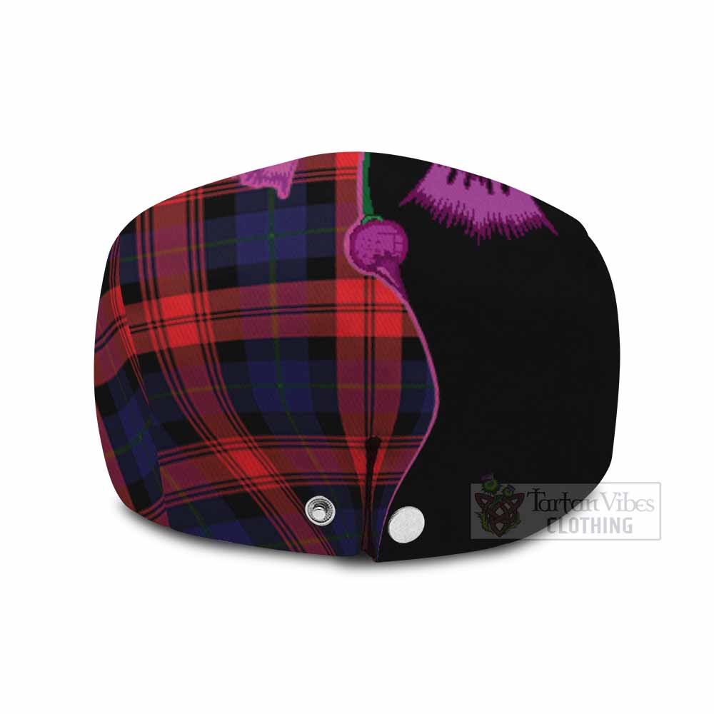 McLaughlin Tartan Flat Cap, Jeff Cap Traditional Scottish Thistle