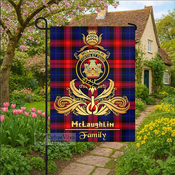 Mclaughlin Tartan Garden Flag with Highland Thistle Cherish Family Crest Style
