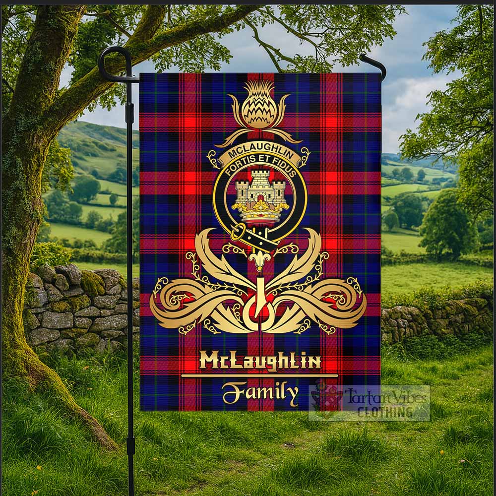 Mclaughlin Tartan Garden Flag with Highland Thistle Cherish Family Crest Style - Tartan Vibes Clothing