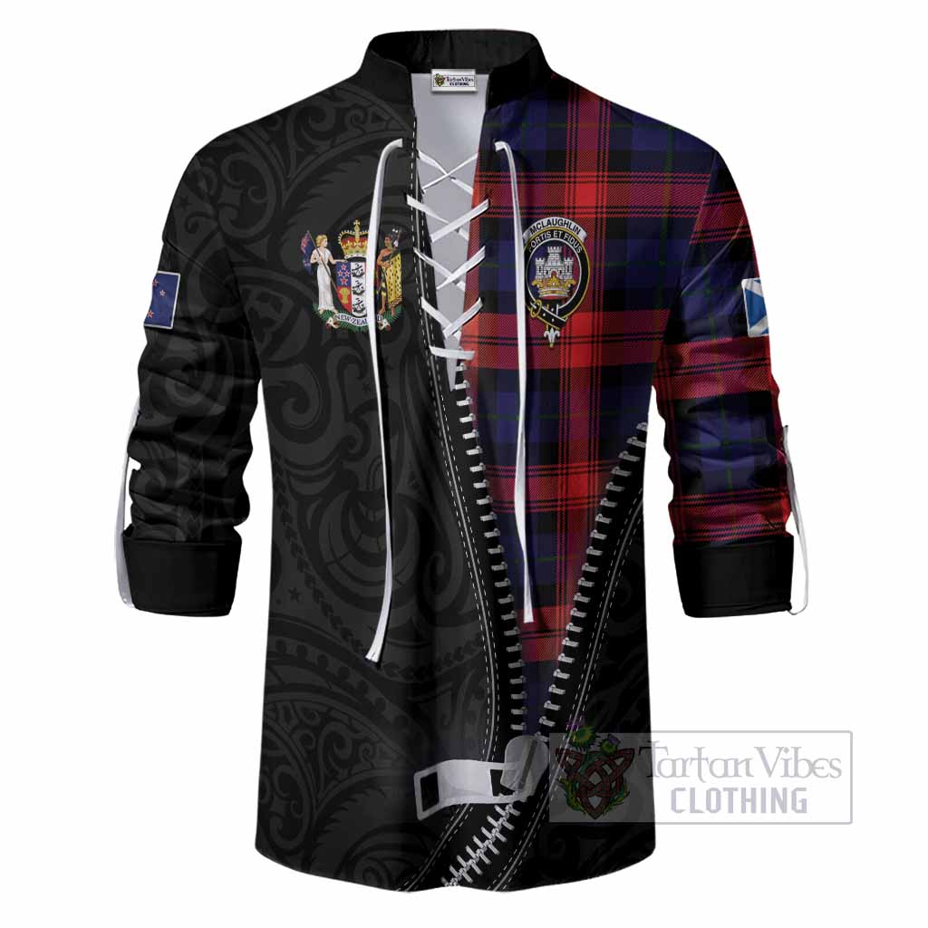 McLaughlin Tartan Ghillie Shirt New Zealand Pattern Unique Zipper Stylized