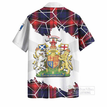 McLaughlin Tartan Hawaiian Shirt with Family Crest and Lion Rampant Grunge Style