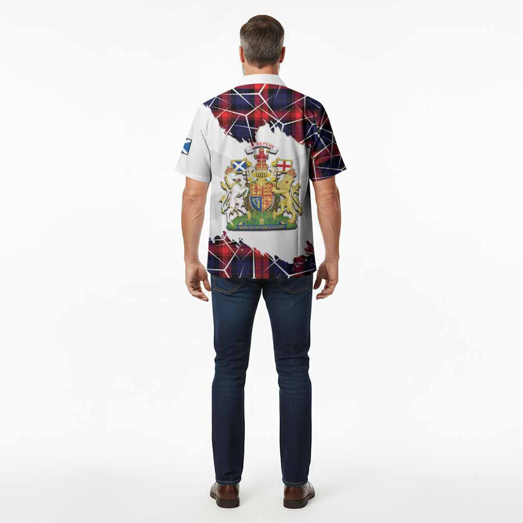 McLaughlin Tartan Hawaiian Shirt with Family Crest and Lion Rampant Grunge Style