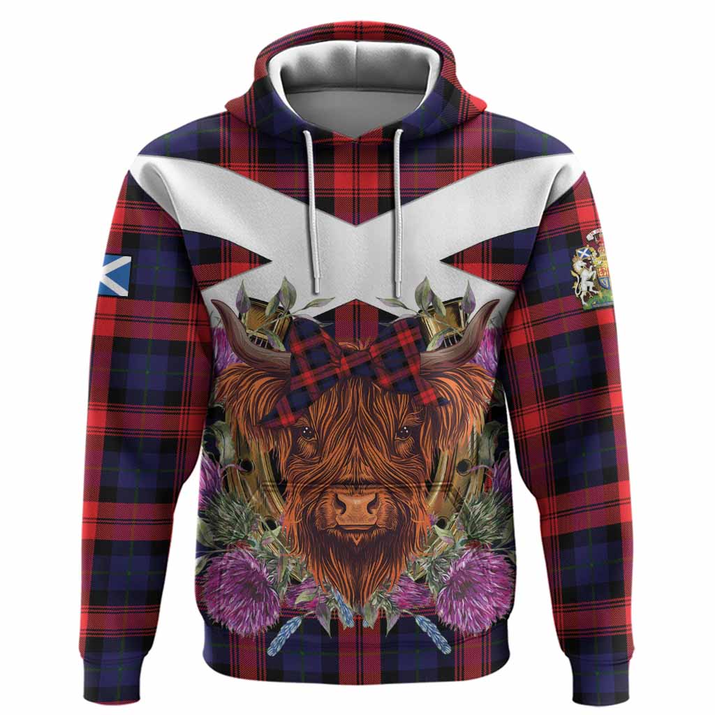 McLaughlin Tartan Hoodie Scottish Thistle Heilan Coo