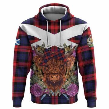 McLaughlin Tartan Hoodie Scottish Thistle Heilan Coo