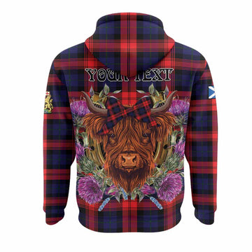 McLaughlin Tartan Hoodie Scottish Thistle Heilan Coo