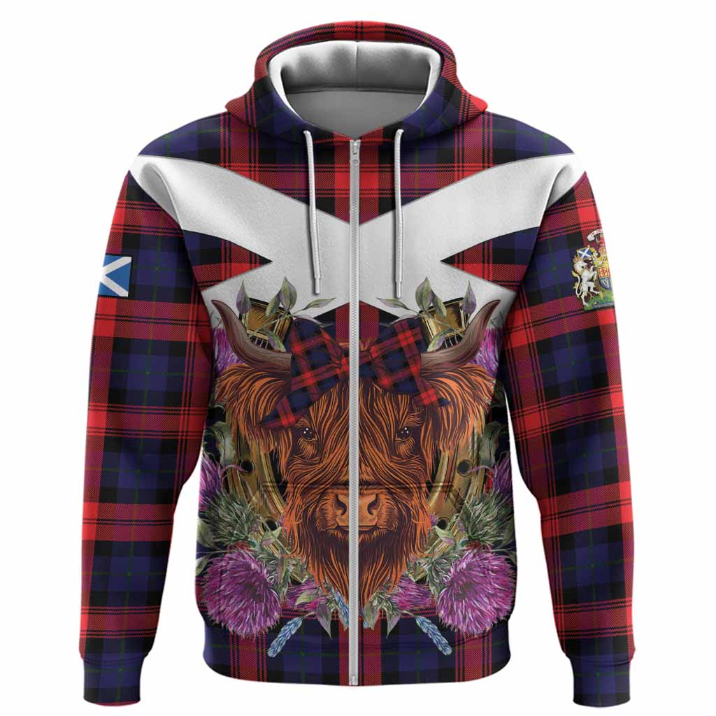 McLaughlin Tartan Hoodie Scottish Thistle Heilan Coo