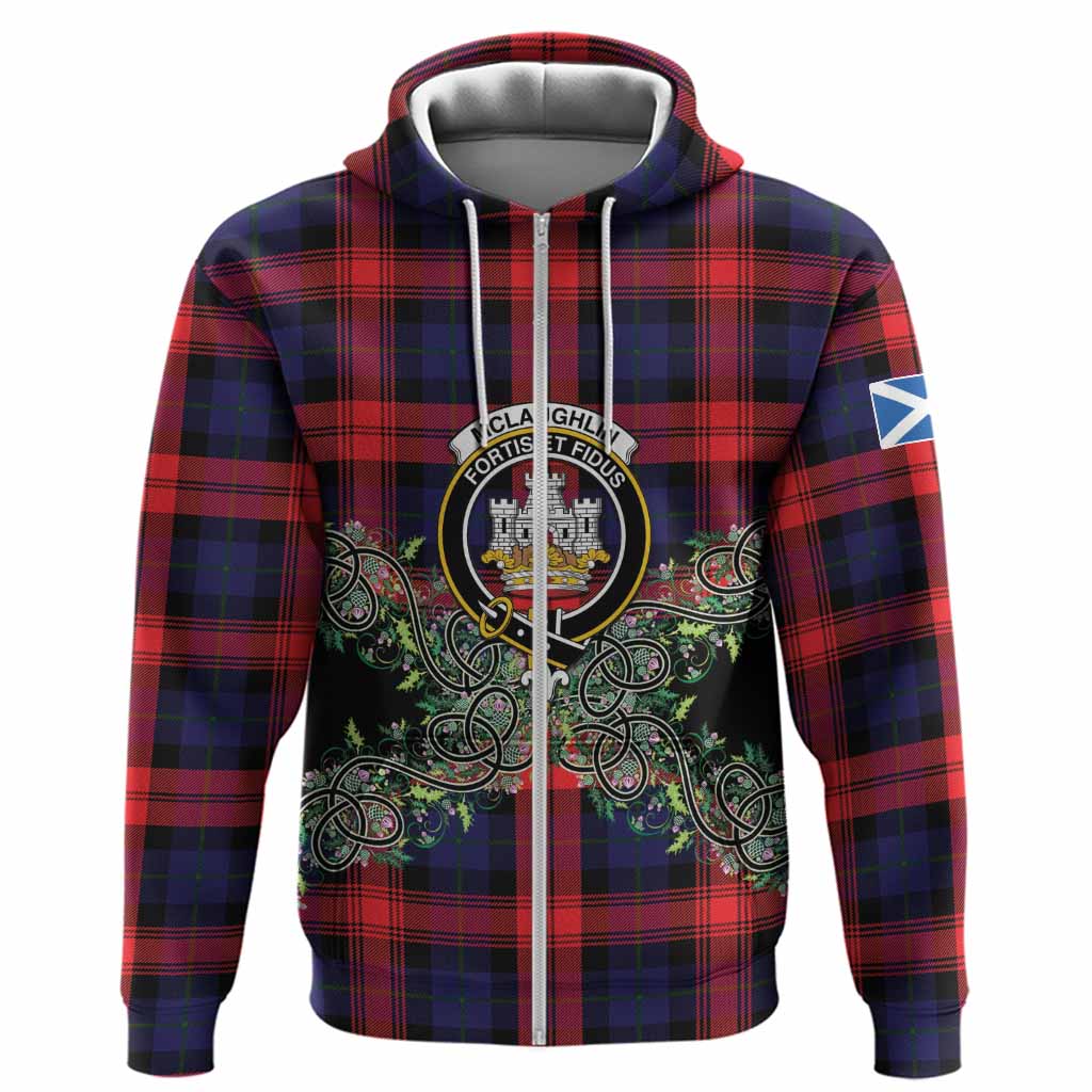 McLaughlin Tartan Hoodie Thistle Scottish Spirit
