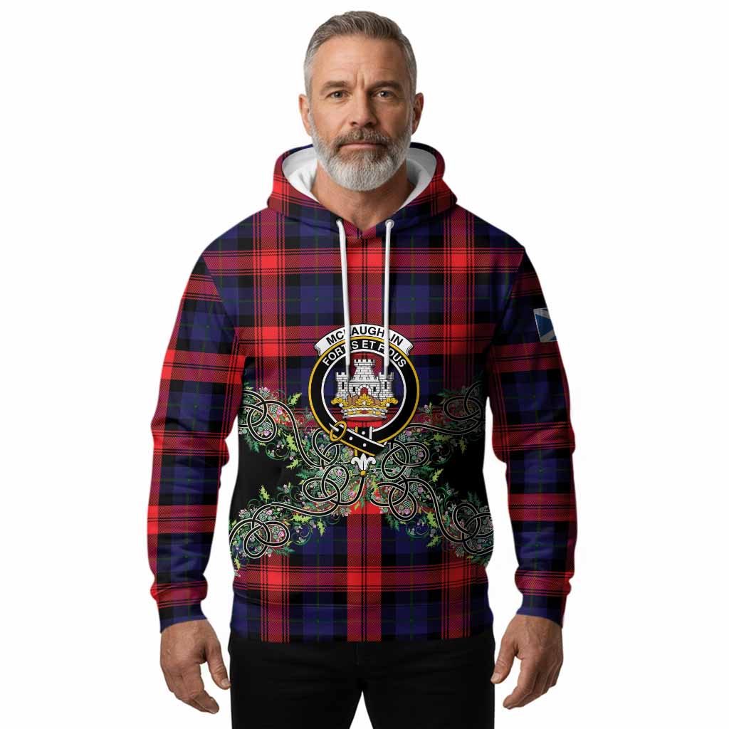 McLaughlin Tartan Hoodie Thistle Scottish Spirit