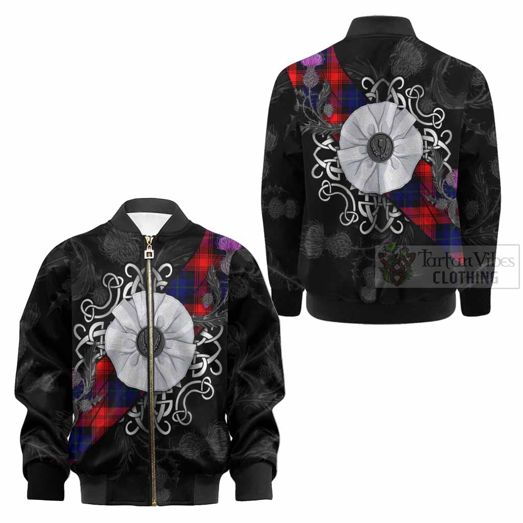 McLaughlin Tartan Kid Bomber Jacket Jacobite White Rose - Tartan Vibes Clothing