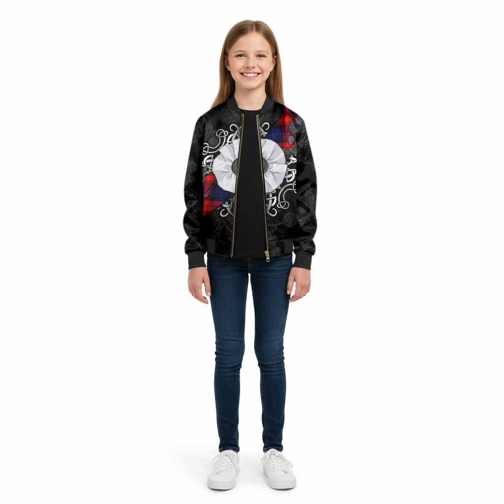 McLaughlin Tartan Kid Bomber Jacket Jacobite White Rose - Tartan Vibes Clothing