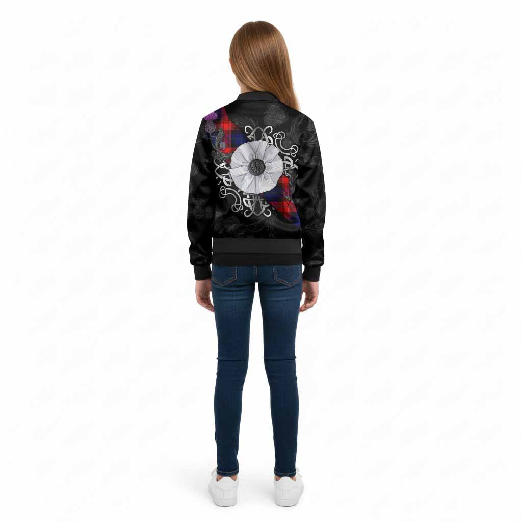 McLaughlin Tartan Kid Bomber Jacket Jacobite White Rose - Tartan Vibes Clothing