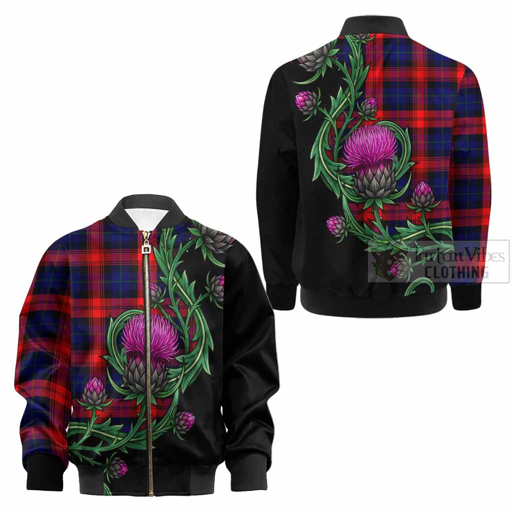 McLaughlin Tartan Kid Bomber Jacket Resilient Scottish Thistle - Tartan Vibes Clothing