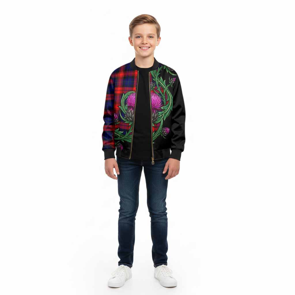 McLaughlin Tartan Kid Bomber Jacket Resilient Scottish Thistle - Tartan Vibes Clothing