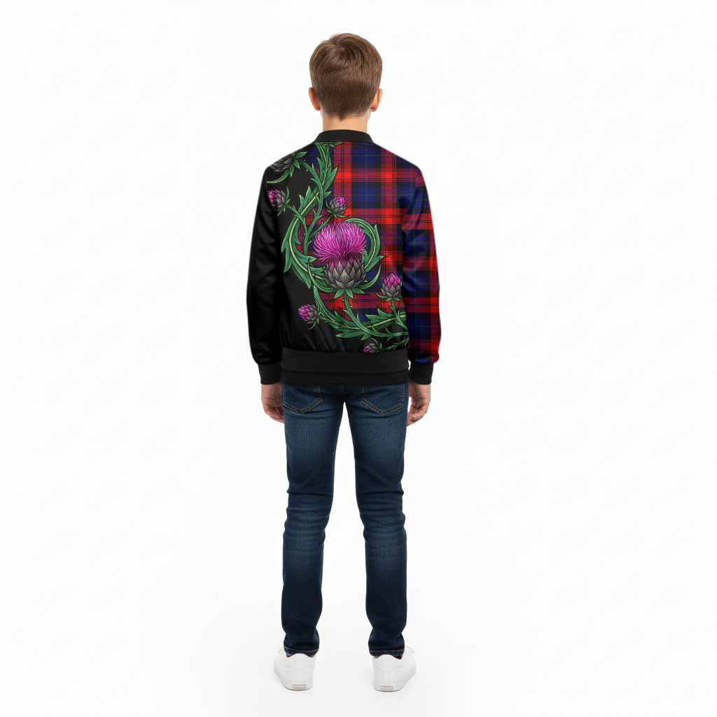 McLaughlin Tartan Kid Bomber Jacket Resilient Scottish Thistle - Tartan Vibes Clothing