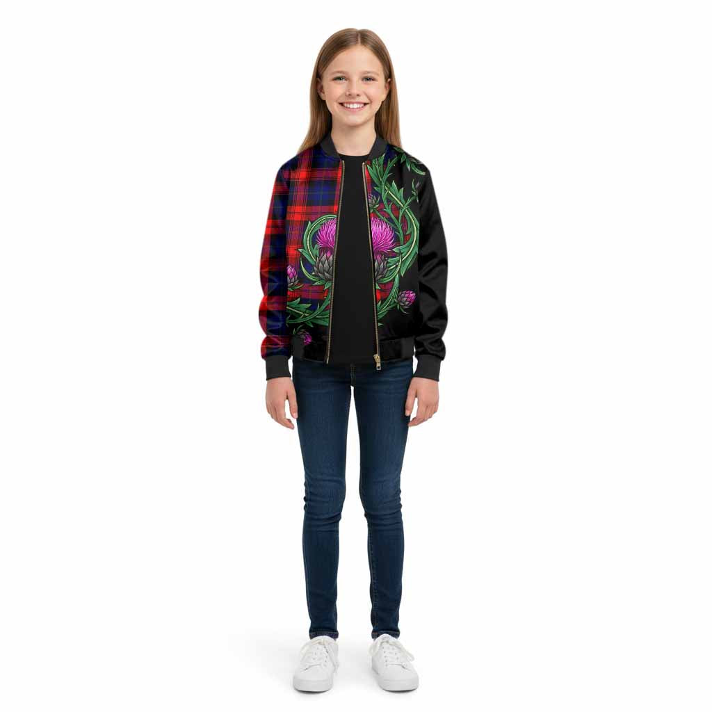 McLaughlin Tartan Kid Bomber Jacket Resilient Scottish Thistle - Tartan Vibes Clothing