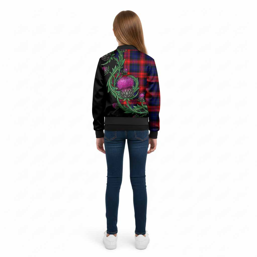 McLaughlin Tartan Kid Bomber Jacket Resilient Scottish Thistle - Tartan Vibes Clothing