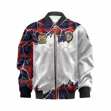 McLaughlin Tartan Kid Bomber Jacket with Family Crest and Lion Rampant Grunge Style