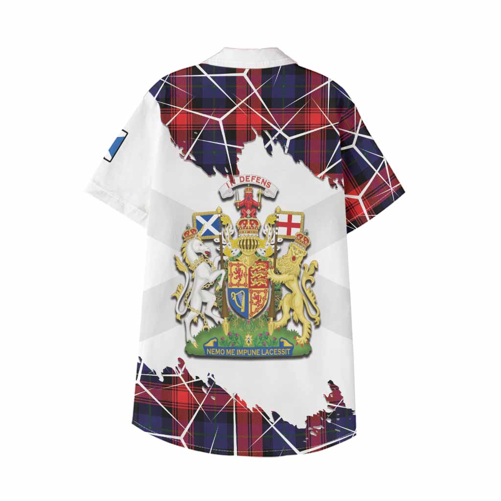 McLaughlin Tartan Kid Hawaiian Shirt with Family Crest and Lion Rampant Grunge Style