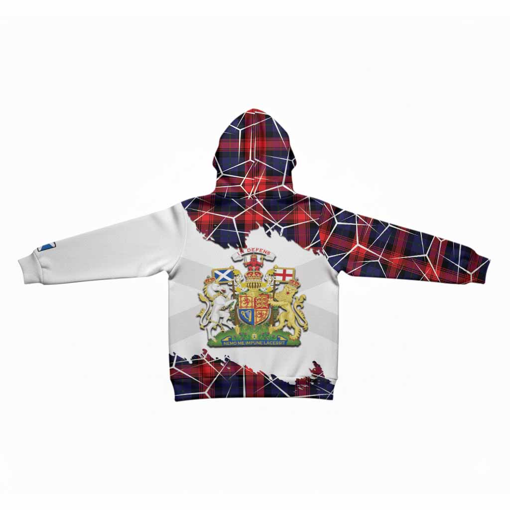 McLaughlin Tartan Kid Hoodie with Family Crest and Lion Rampant Grunge Style