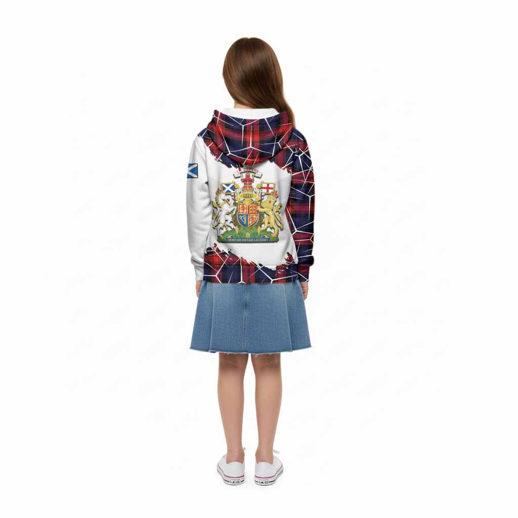 McLaughlin Tartan Kid Hoodie with Family Crest and Lion Rampant Grunge Style