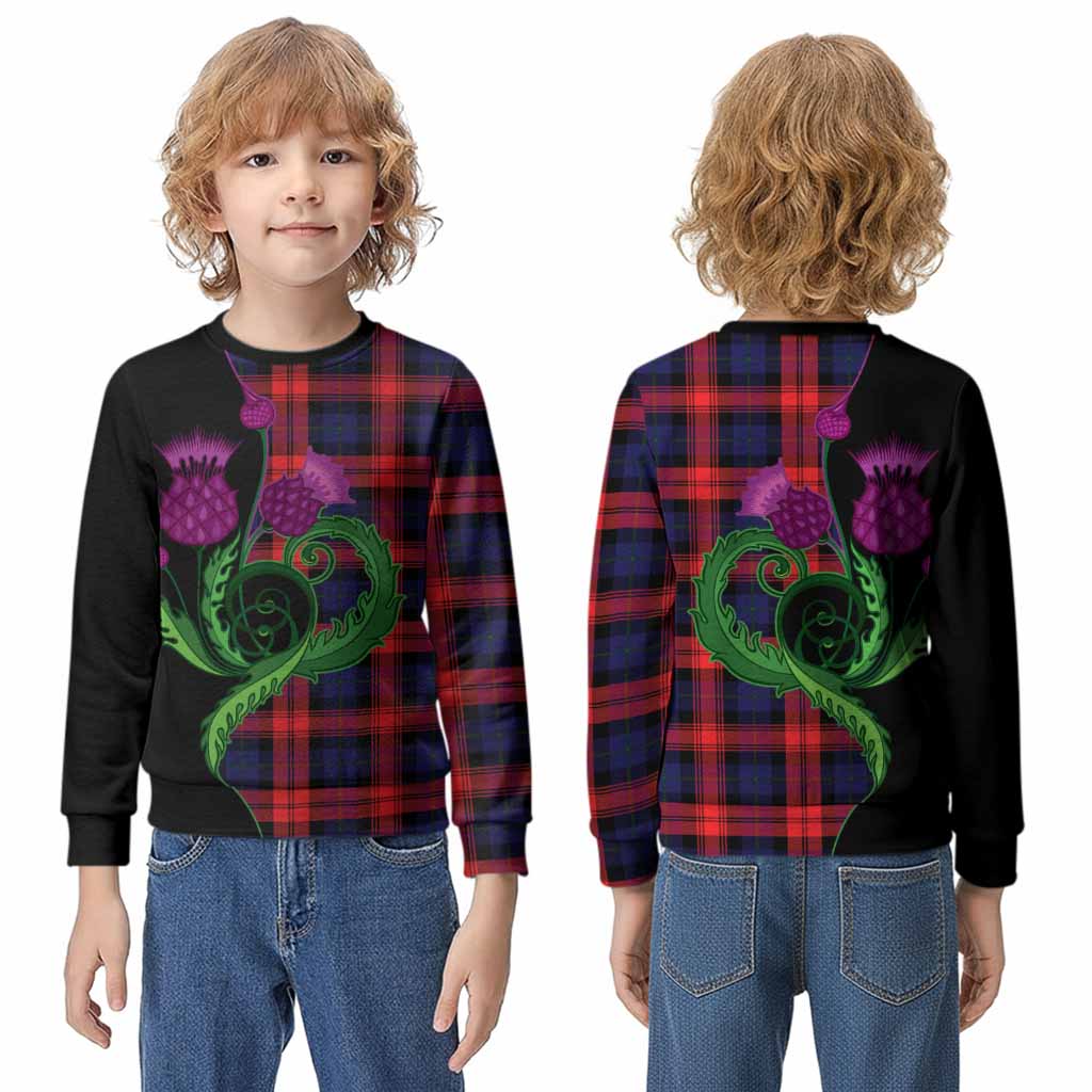 McLaughlin Tartan Kid Knitted Sweatshirt Traditional Scottish Thistle