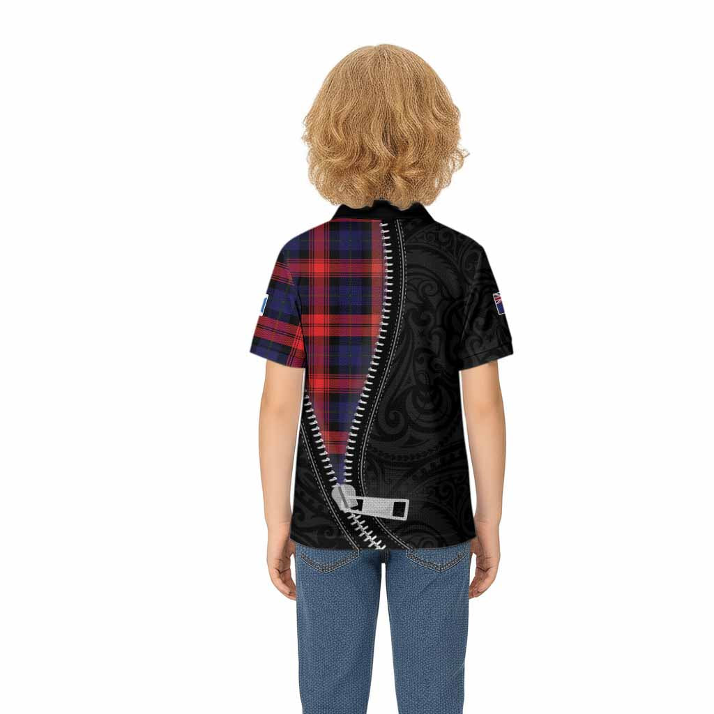 McLaughlin Tartan Kid Polo Shirt New Zealand Pattern Unique Zipper Stylized