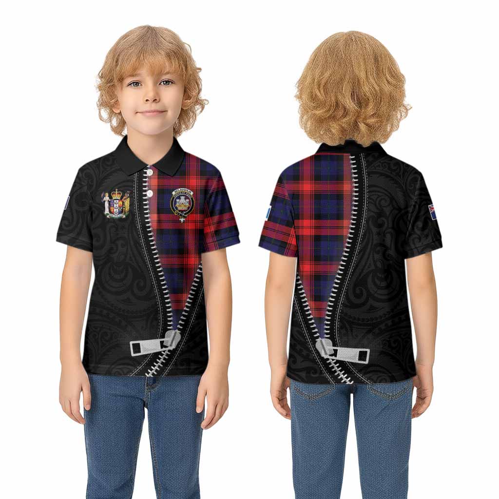 McLaughlin Tartan Kid Polo Shirt New Zealand Pattern Unique Zipper Stylized