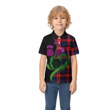 McLaughlin Tartan Kid Polo Shirt Traditional Scottish Thistle