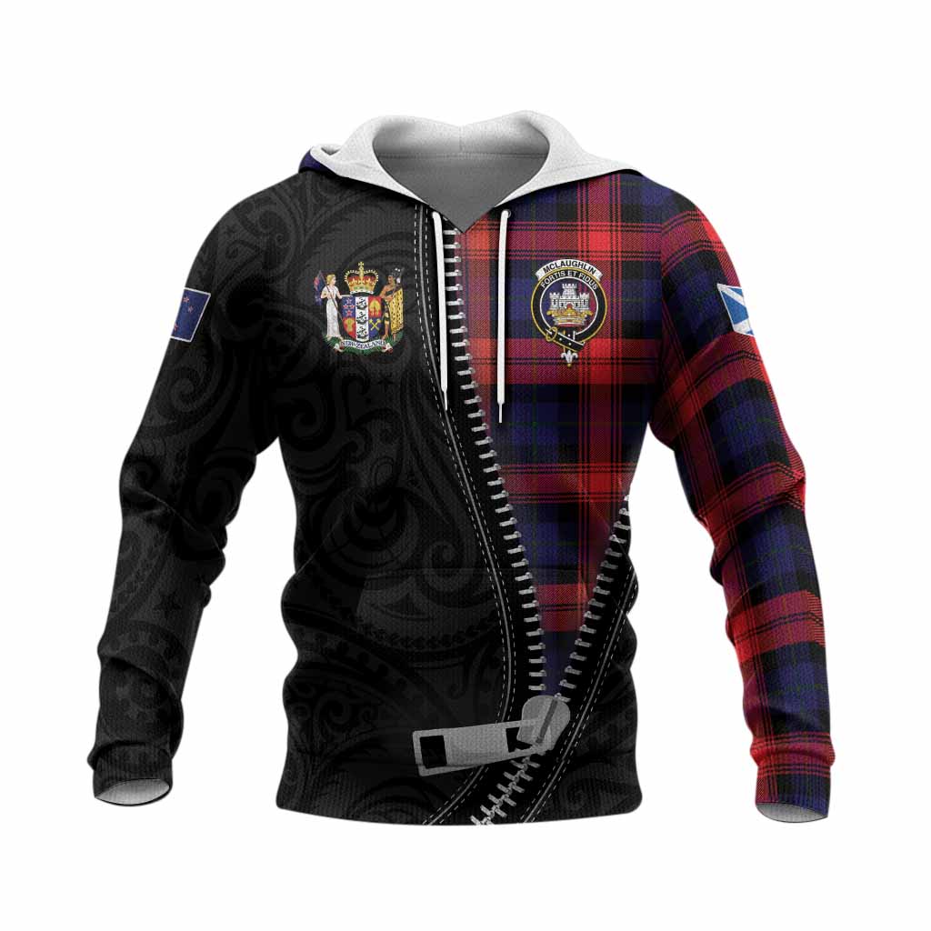 McLaughlin Tartan Knitted Hoodie New Zealand Pattern Unique Zipper Stylized