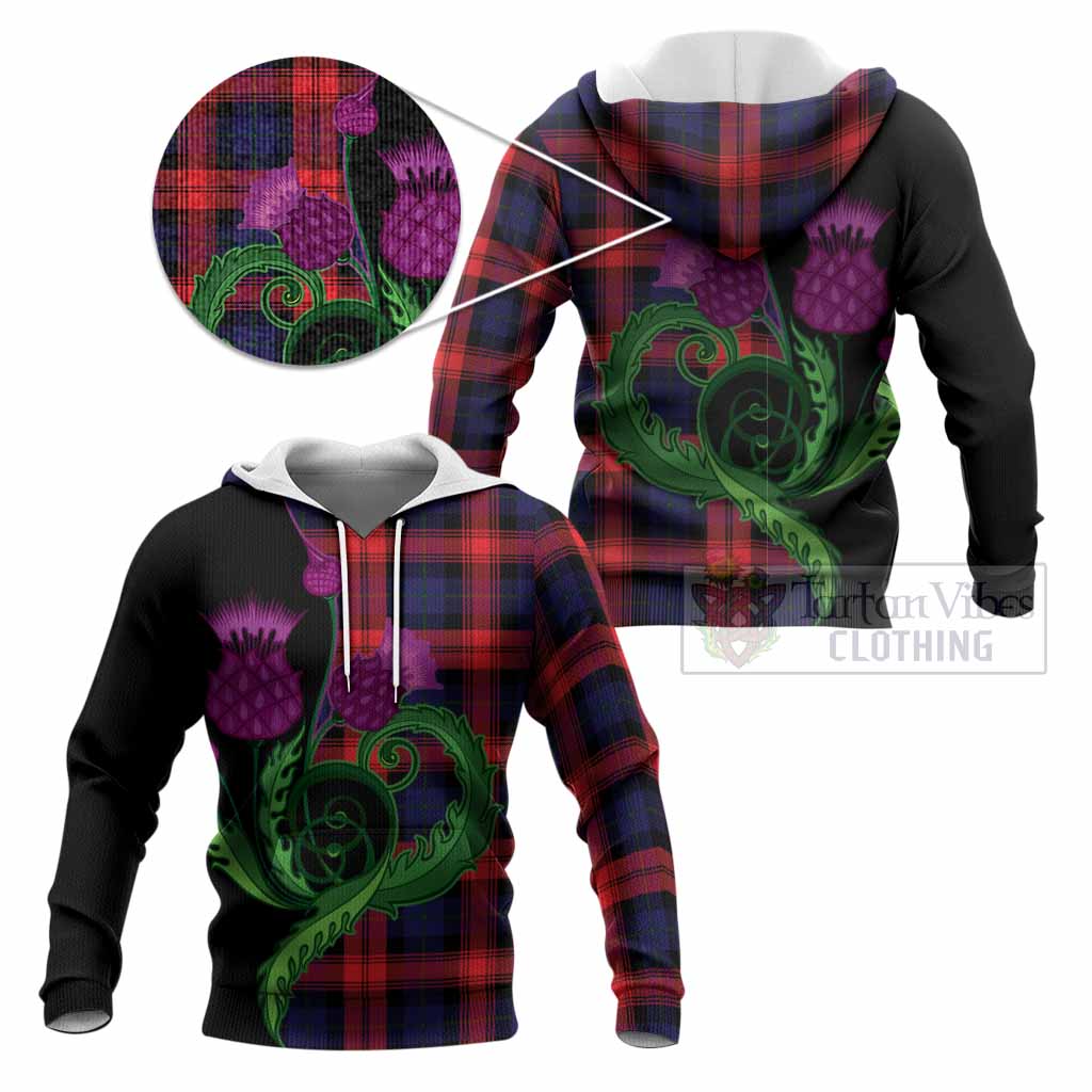 McLaughlin Tartan Knitted Hoodie Traditional Scottish Thistle
