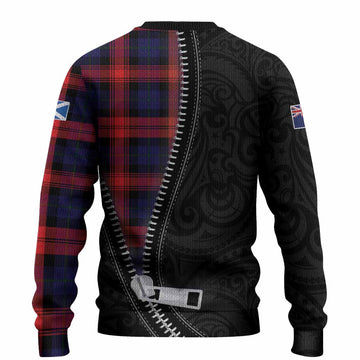 McLaughlin Tartan Knitted Sweater New Zealand Pattern Unique Zipper Stylized