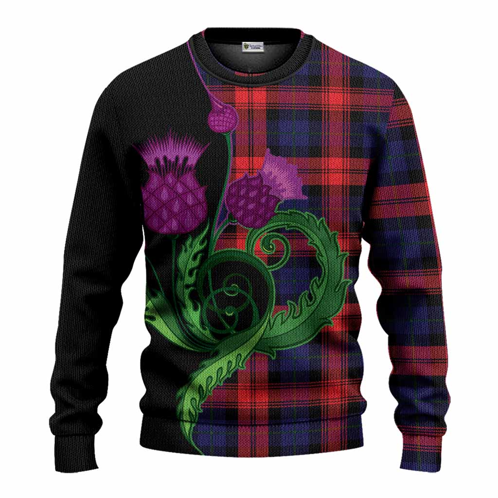McLaughlin Tartan Knitted Sweater Traditional Scottish Thistle