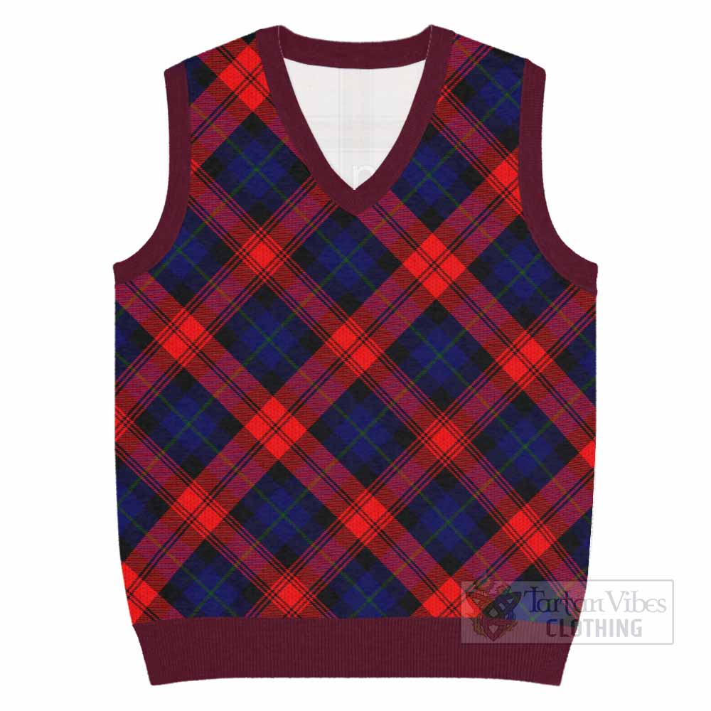 McLaughlin Tartan  Knitted V-Neck Vest Cross Style