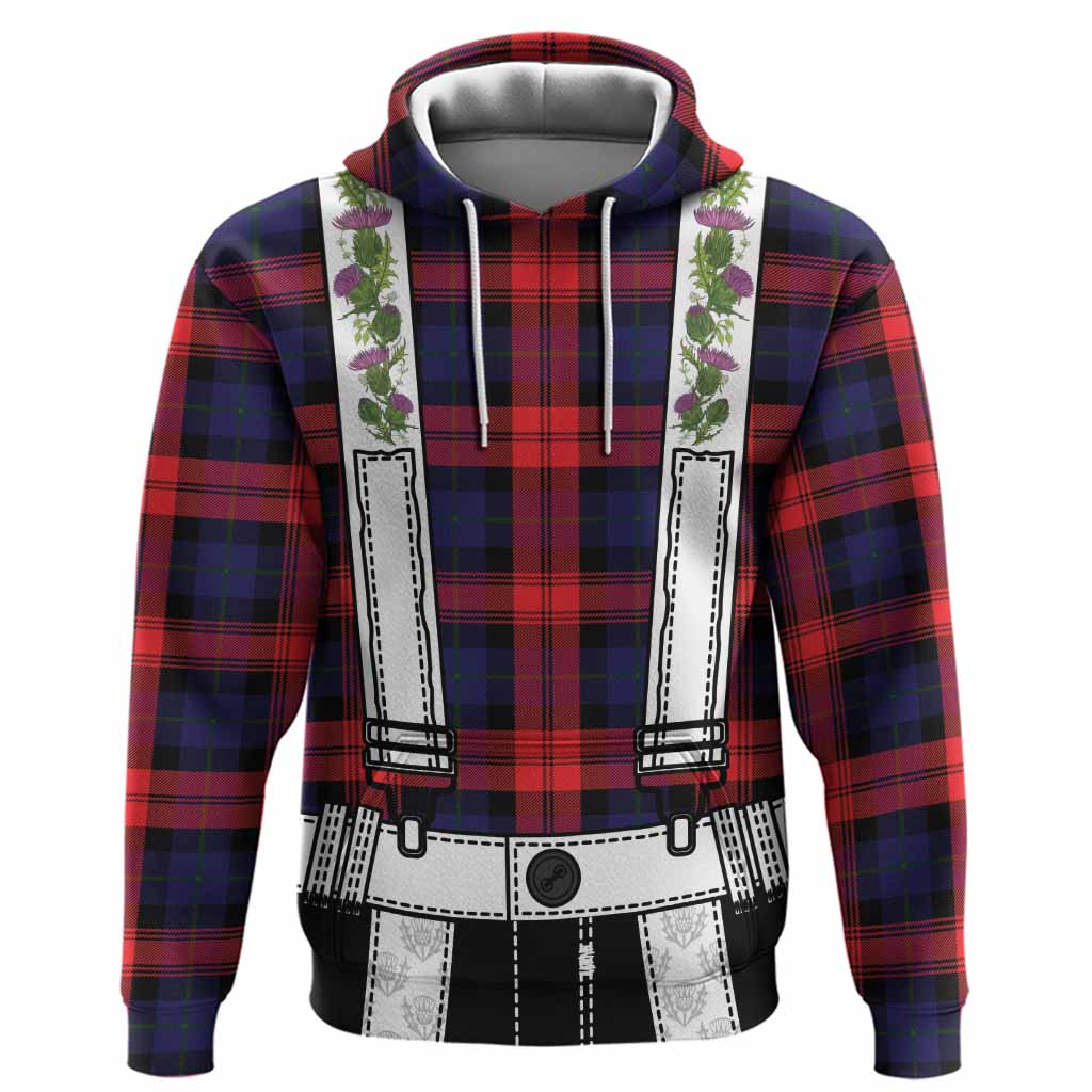 McLaughlin Tartan Lederhosen Costume Hoodie Scotland Thistle Floral