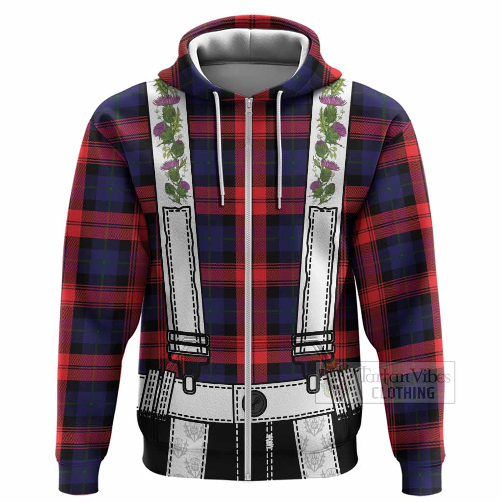 McLaughlin Tartan Lederhosen Costume Hoodie Scotland Thistle Floral